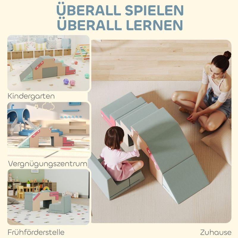 2-teiliges Weiches Spielblöcke-Set für Kleinkinder, Bunt, Kunstleder, Schaumstoff_voghion.com