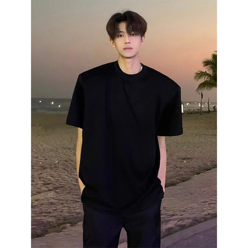 Grande quantità di alta qualità tinta unita spallacci imbottiti T-shirt a maniche corte per uomo DJT200 speciale p: 22_voghion.com