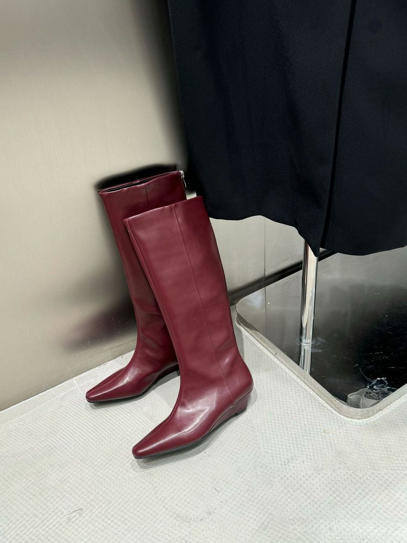 Bottes d'équitation minimalistes à bout carré, cuissardes longues et amincissantes, pour femme, nouvelle collection hiver 2025_voghion.com