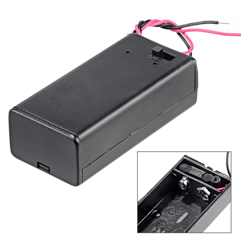 2023 New 1pc 9 Volt Box Pack Power Toggle Black 9V Battery Holder With ON/OFF Switch Lid Cover For 1 Piece 6F22 PP3 9v Battery_voghion.com