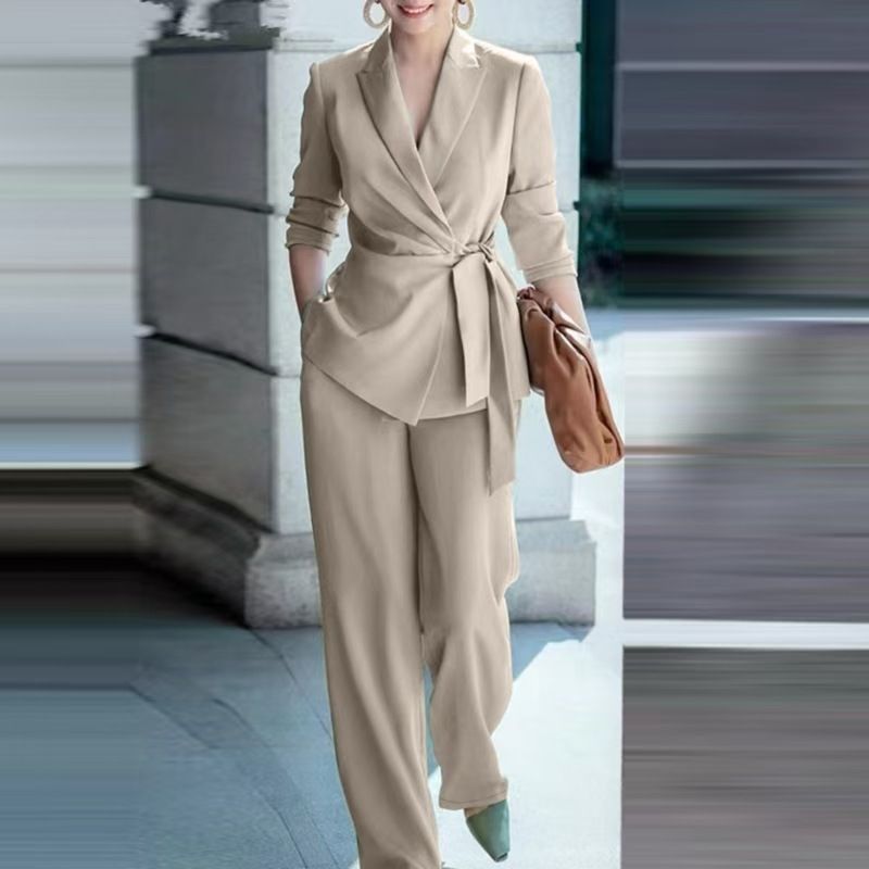 Women's Clothing Autumn And Winter New Solid Color Temperament Lace Suit Fashion Suit For Women_voghion.com