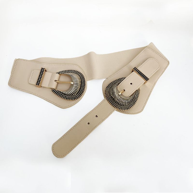 Breiter Bund, geschnitzter Muschelkopf, elastischer Gürtel, hohe Elastizität, modisch, dekoratives Kleid, französischer Taillenmieder_voghion.com