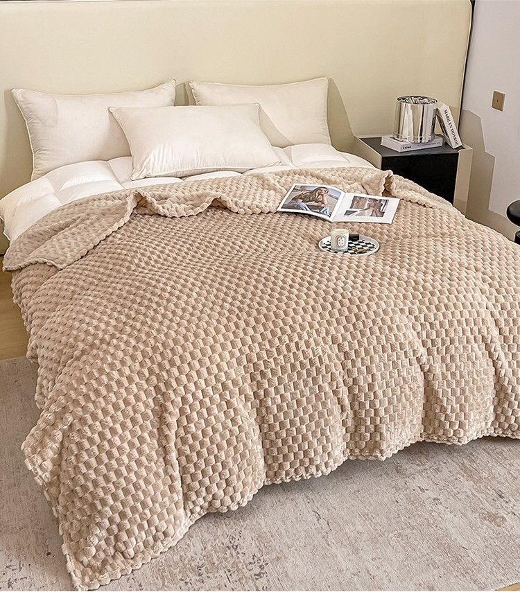 Ultra-Soft Coral Fleece Blanket – Lightweight & Warm Throw For Bed, Sofa, Office – 8 Elegant Colors – Multiple Sizes (70x100cm To 200x230cm)_voghion.com