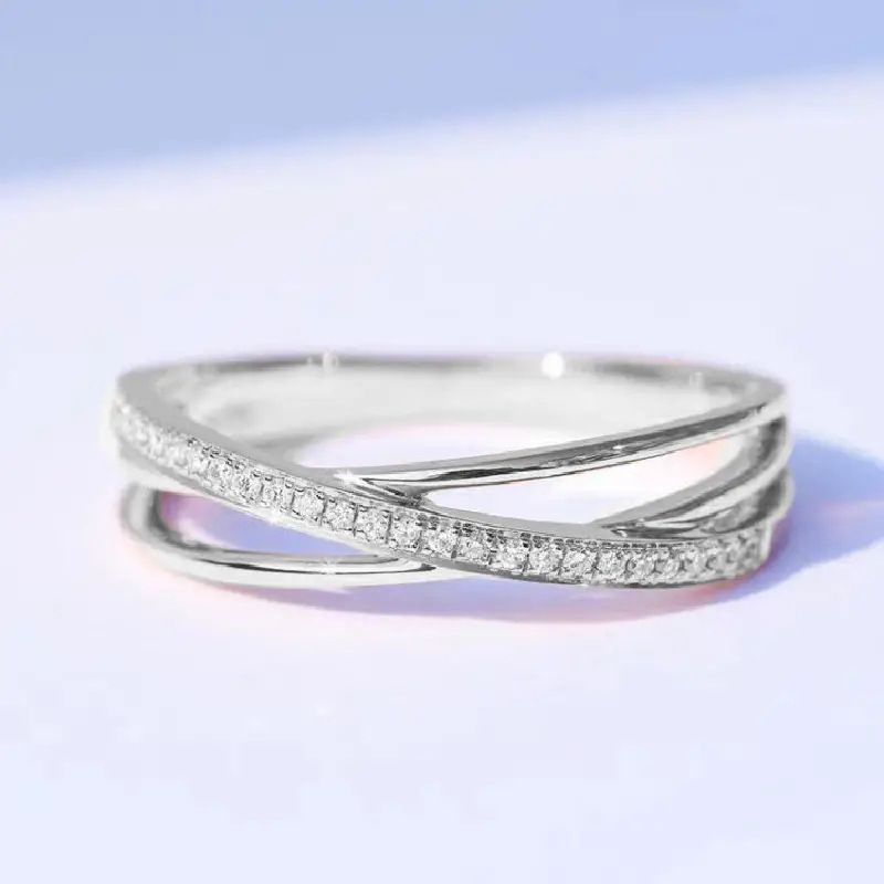 Cao Shi Hot Selling Cross Design Micro Inlaid Line Finger Fashion Style Ring_voghion.com