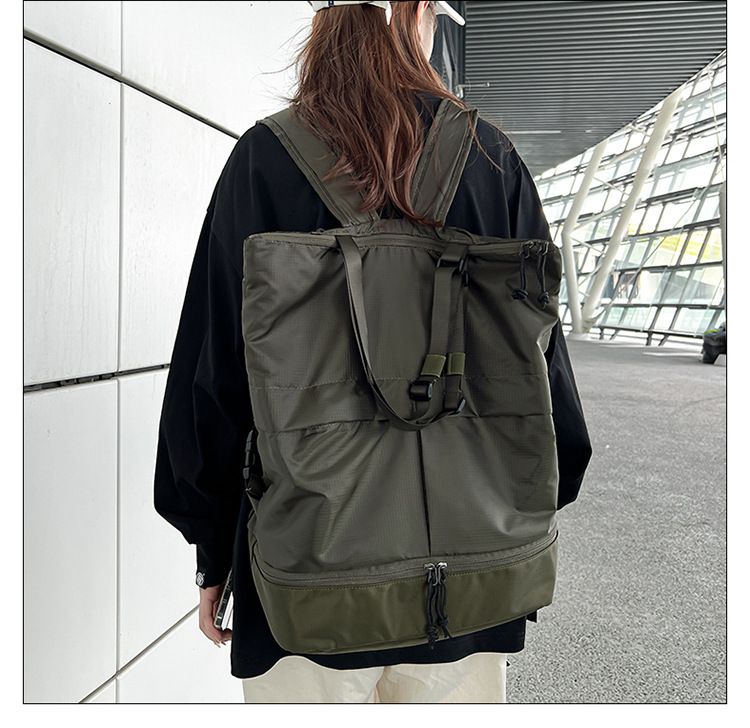 Zaino per uomini e donne Borse da trasporto per pendolari Borsa a spalla singola tinta unita Zaino in nylon antispruzzo di grande capacità Alla moda_voghion.com