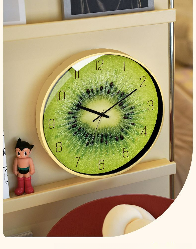 Orologio da parete al quarzo creativo silenzioso, stile Kiwi, per soggiorno, casa moderna, semplice, camera da letto_voghion.com