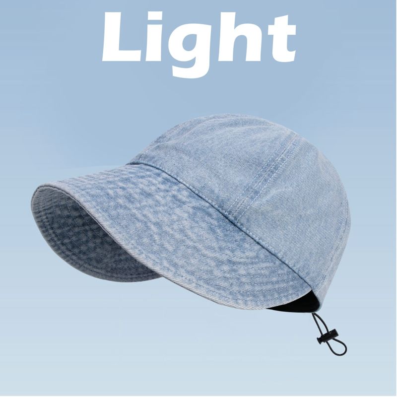 New Arrivals Summer Denim Bucket Foldable Wide Brim Visors Women Solid Color Soft Outdoor Sports Running Sun Hat Snapback Cap_voghion.com
