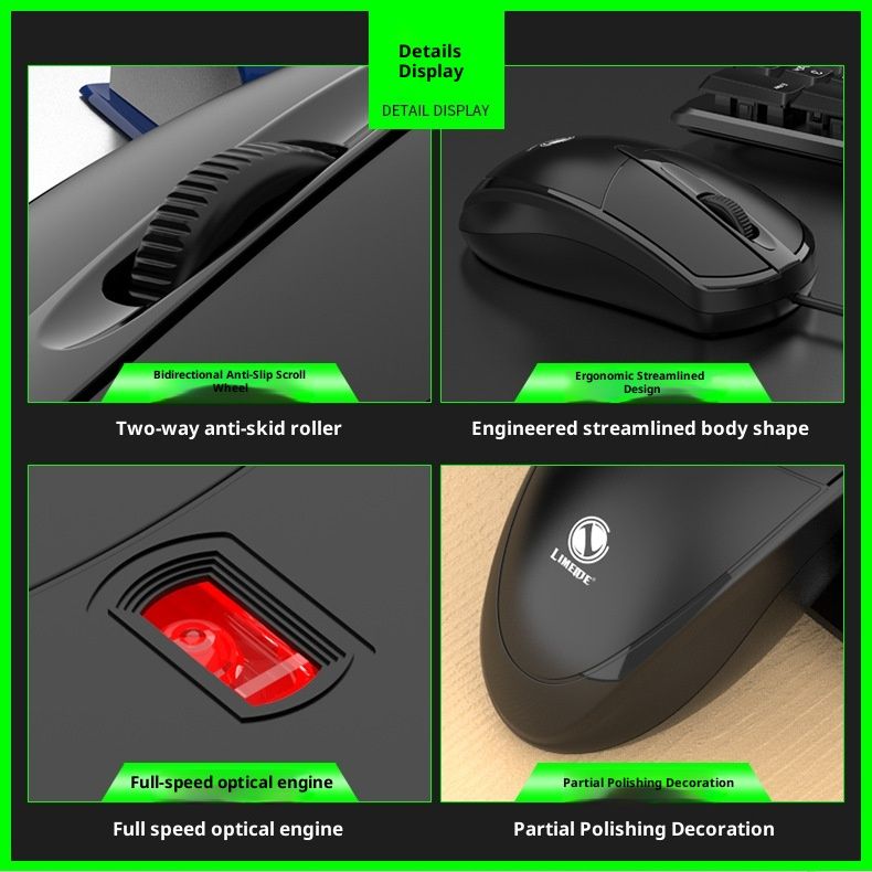 Digitex Digitex Digitex Limei 301 Wired Mouse Lightweight Business Office Waterproof Laptop Desktop Cross-Border_voghion.com