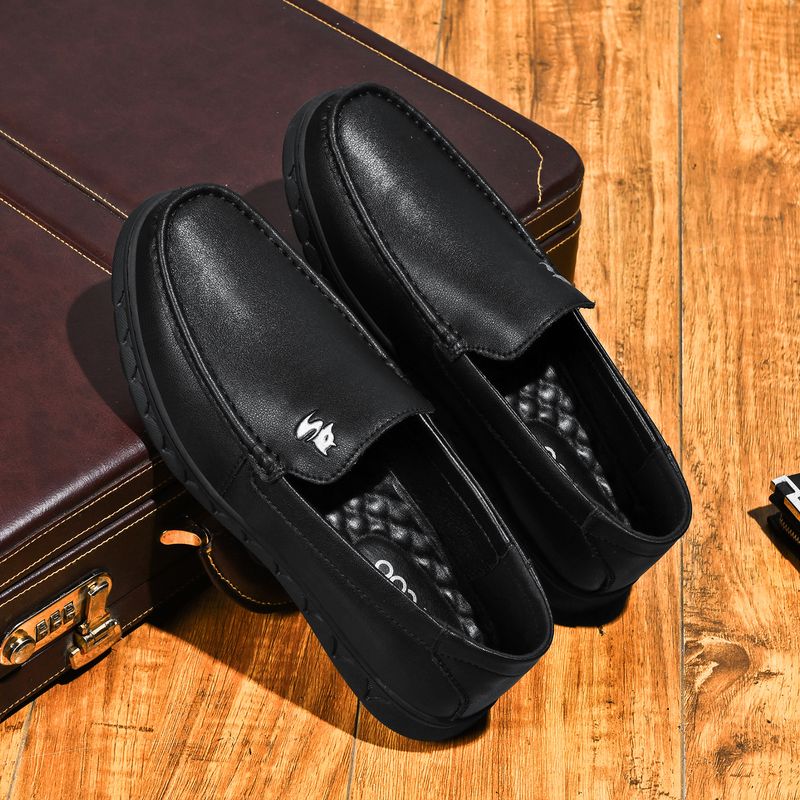 Genuine Leather Cowhide Autumn Winter Casual Men's Loafers Trendy Slip-On Comfortable Lazy Driving Shoes_voghion.com