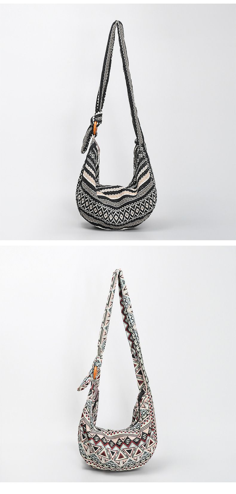 OLEI Bohemian Style Shoulder Bag European And American Bag Women's Crossbody Bag Commuter Zipper Canvas Bag Women_voghion.com
