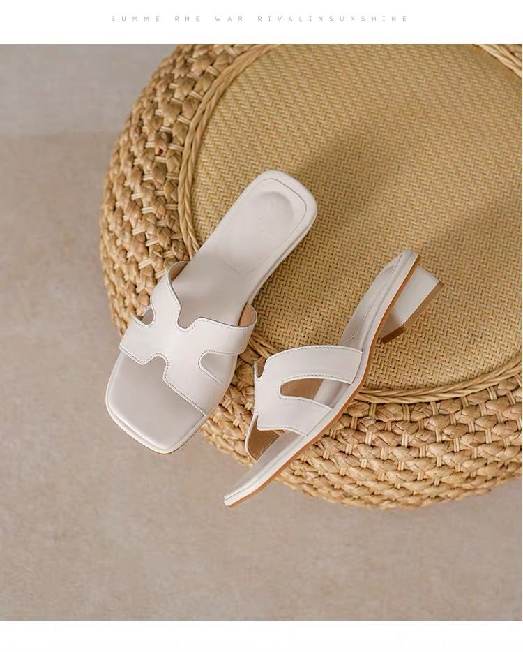 Zomers echt leer met een hoogwaardige en luxueuze uitstraling, ontspannen damesslippers voor binnen en buiten zijn super comfortabel_voghion.com