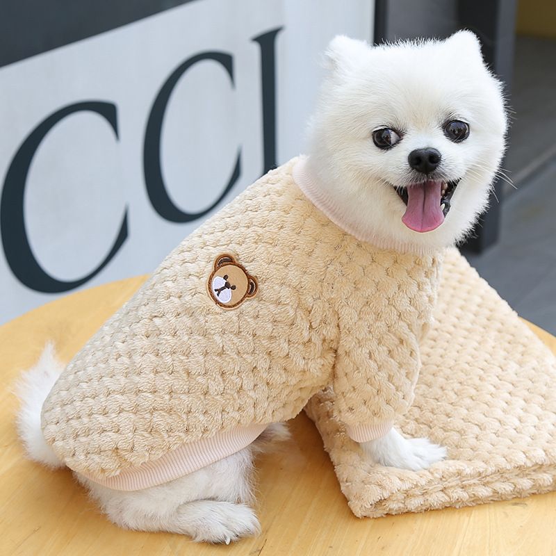 Ropa para perros pequeños y grandes, ropa para gatos, otoño e invierno, nuevos suministros para mascotas, ropa de vellón, método, cubo, ropa de dos patas, cuadros_voghion.com