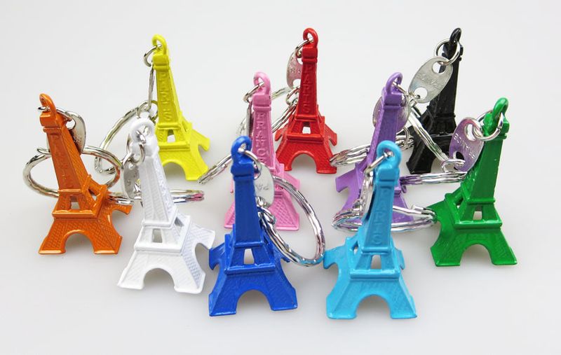 Unisex Tourist souvenirs Paris Eiffel Tower key chain Creative metal pendant business gifts_voghion.com
