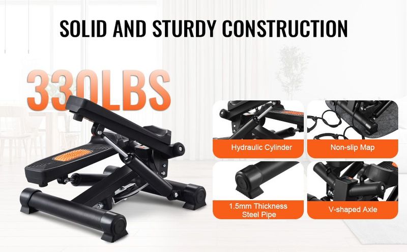 Stair Stepper For Exercise At Home Mini Twist Stepper With Resistance Band_voghion.com