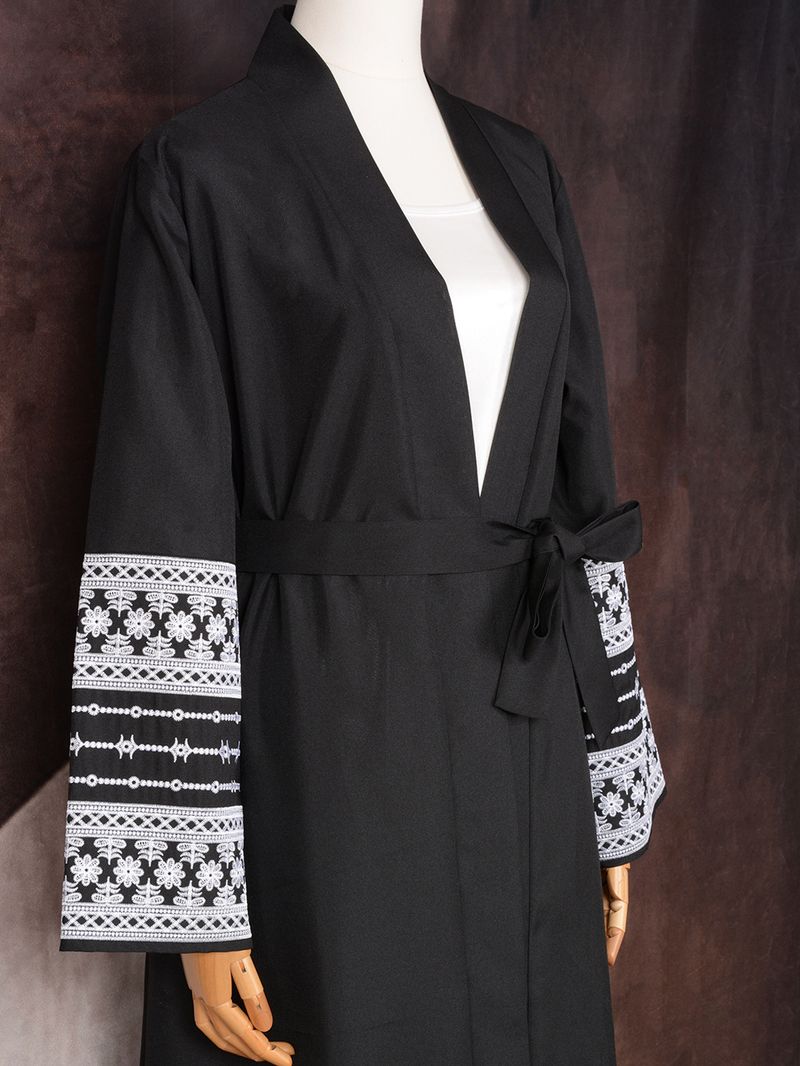 Sieviešu apģērbs Abaya Tuvo Austrumu musulmaņu modes elegants kardigans izšūta kleita sieviešu halāts_voghion.com