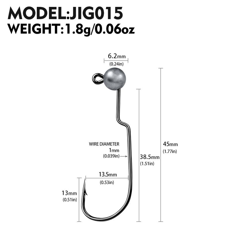 Anti-Hooking Original Color Narrow Belly Crank Lead Head 1g 1.8g 2.5g 3.5g Soft Fish Fishing Hook Accessories_voghion.com