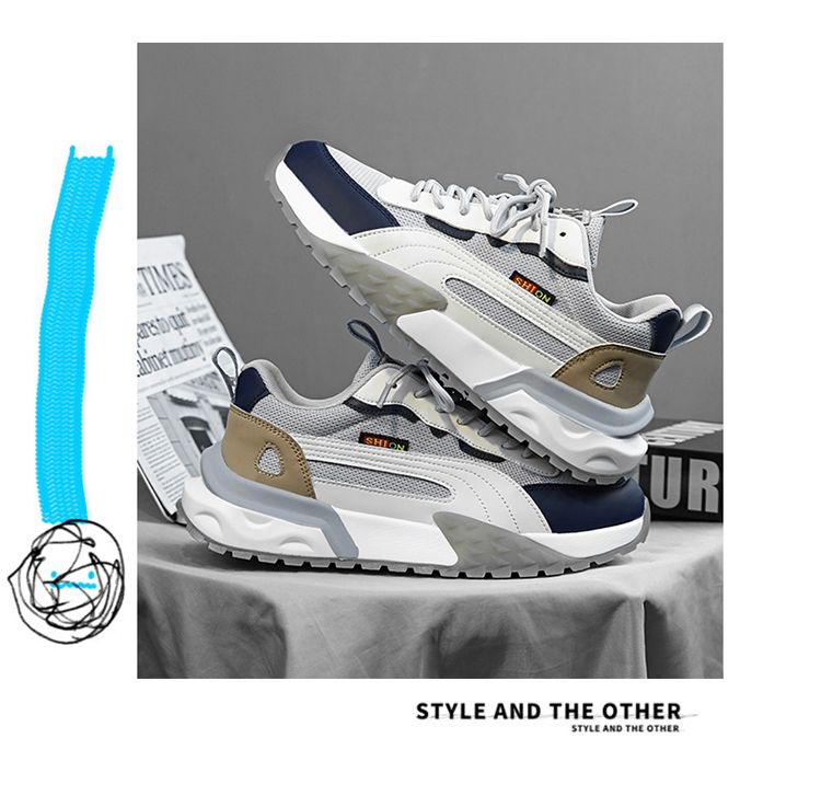 Scarpe sportive estive da uomo 2024 nuove in rete Forrest Gump per ragazzi, casual, da corsa, nere, da papà, Putian, alla moda_voghion.com