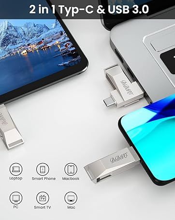 DIDIVO USB-C-Flash-Laufwerk 512 GB/256 GB/128 GB/64 GB 2-in-1 OTG USB 3.0-Daumenlaufwerk Dual-USB-C-Speicherstick Hochgeschwindigkeits-Jump-Drive Fotostick_voghion.com