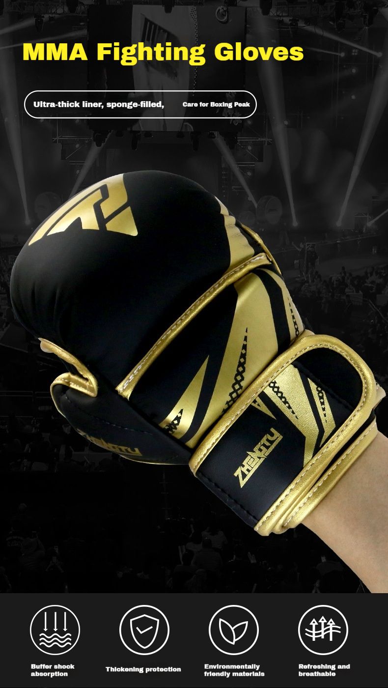 ZTTY Boxhandschuhe mit verdicktem Innenfutter, Handschuhe für Erwachsene, Sanda-Training für Männer und Frauen, Kämpfen, Boxsackhandschuhe, UFC_voghion.com