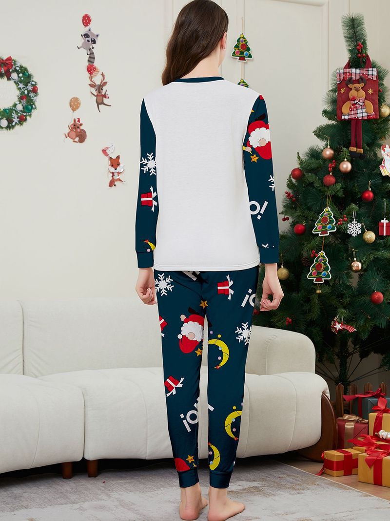 Pigiama stampato per la casa con fiocco di neve e lettera di Babbo Natale per Natale._voghion.com