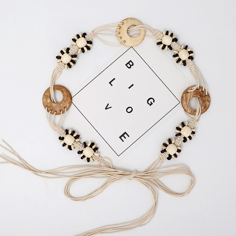 Ceinture de taille décorative en corde tissée pour femme, style bohème, tendance, polyvalente, pour l'été_voghion.com