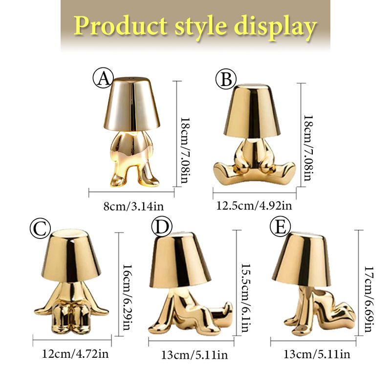 Little Golden Man Tischlampe Touch-Schalter LED Nachtlicht Café Bar Schlafzimmer Dekor Leselampe Kindertagsgeschenk_voghion.com