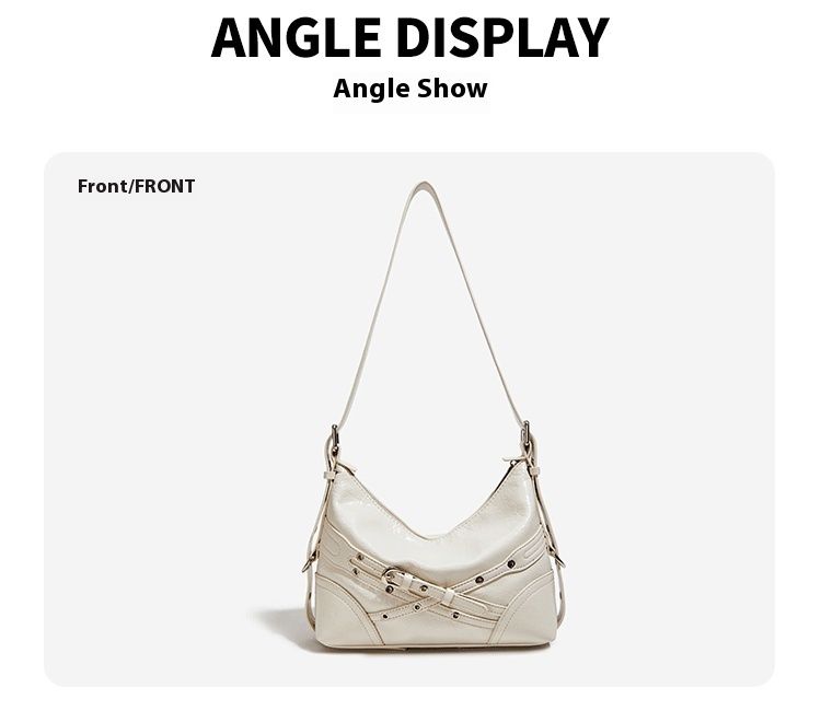 Borsa a tracolla monospalla sottobraccio piccola e versatile da pendolare, stile Spicy Girl, 2024, design motociclistico_voghion.com