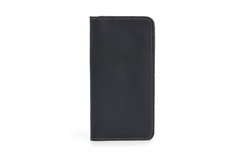 Men's Wallet Genuine Leather Wallet Men's Long Ultra Thin Top Layer Cowhide Belt Zipper Wallet Change Retro Multi Card Men's_voghion.com