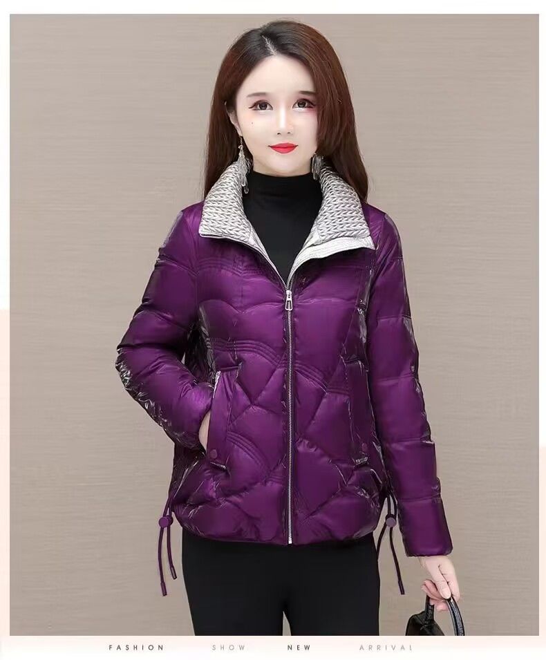 Damenbekleidung Hochwertige perlmuttfarbene, waschfreie Wintermäntel aus Baumwolle für Damen, modische, kurze, dicke, vielseitige Winterjacke_voghion.com