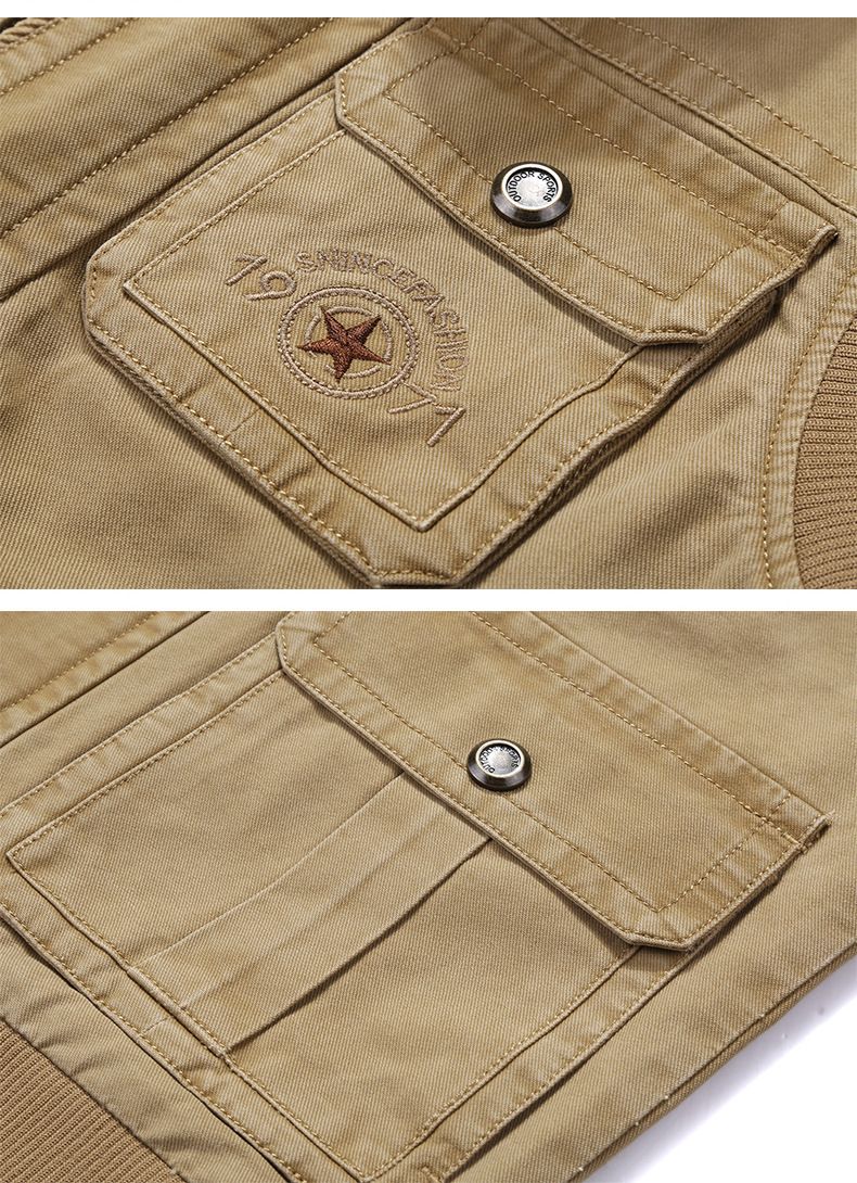 "Men's Multi-Pocket Cotton Vest For Outdoor Activities, Lightweight Casual Waistcoat, Plus Size Fishing Photography Vest_voghion.com