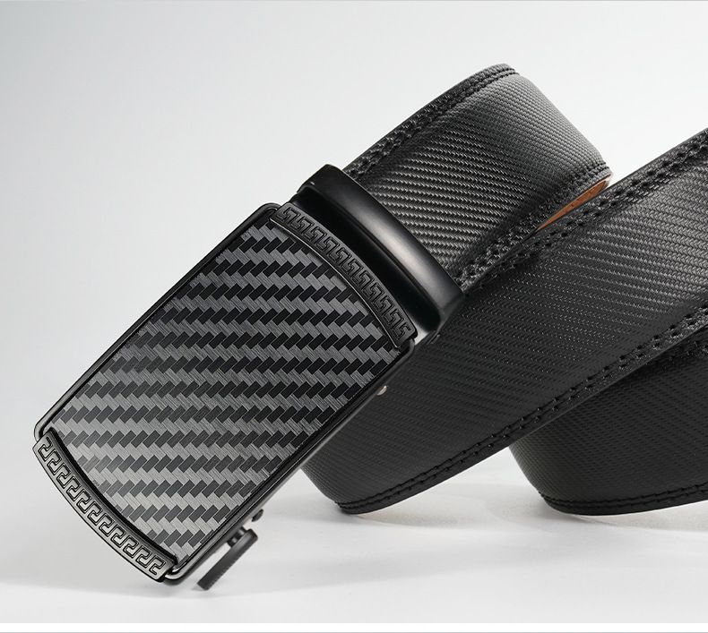 Curea nouă pentru bărbați, cataramă automată, din piele naturală, curea din piele cu model mic, curea de afaceri, casual, asortată, pentru bărbați de vârstă mijlocie și tineri, curea pentru pantaloni_voghion.com