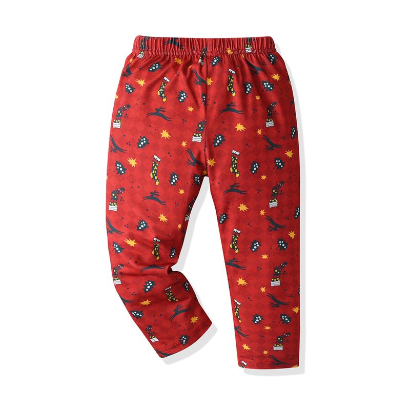 Ropa para niños Nueva ropa para niños, pijamas de manga larga para niños, estampado de dibujos animados navideños, traje de ropa para el hogar de algodón para niños y niñas_voghion.com