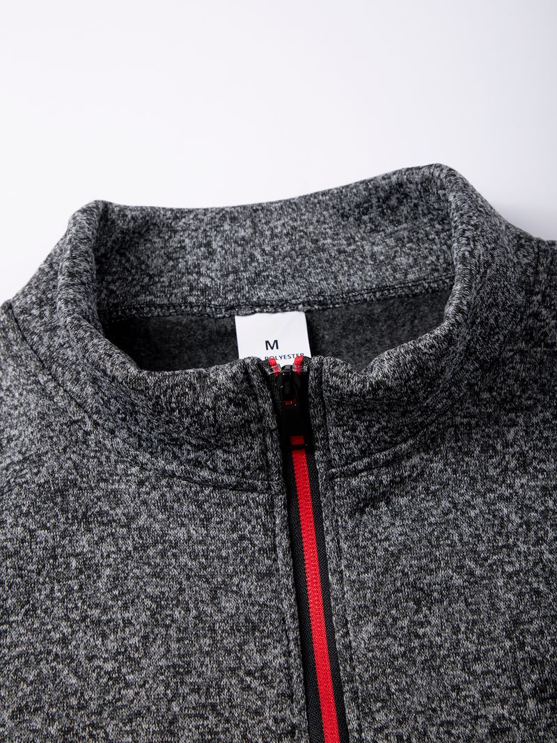 Erkek Tişörtü Frühling Dicker Kazak Halb Fermuar Kazak Für Erkek Hoody Outdoor Sweatshir Herbst Einfarbig Rollkragen Swea_voghion.com