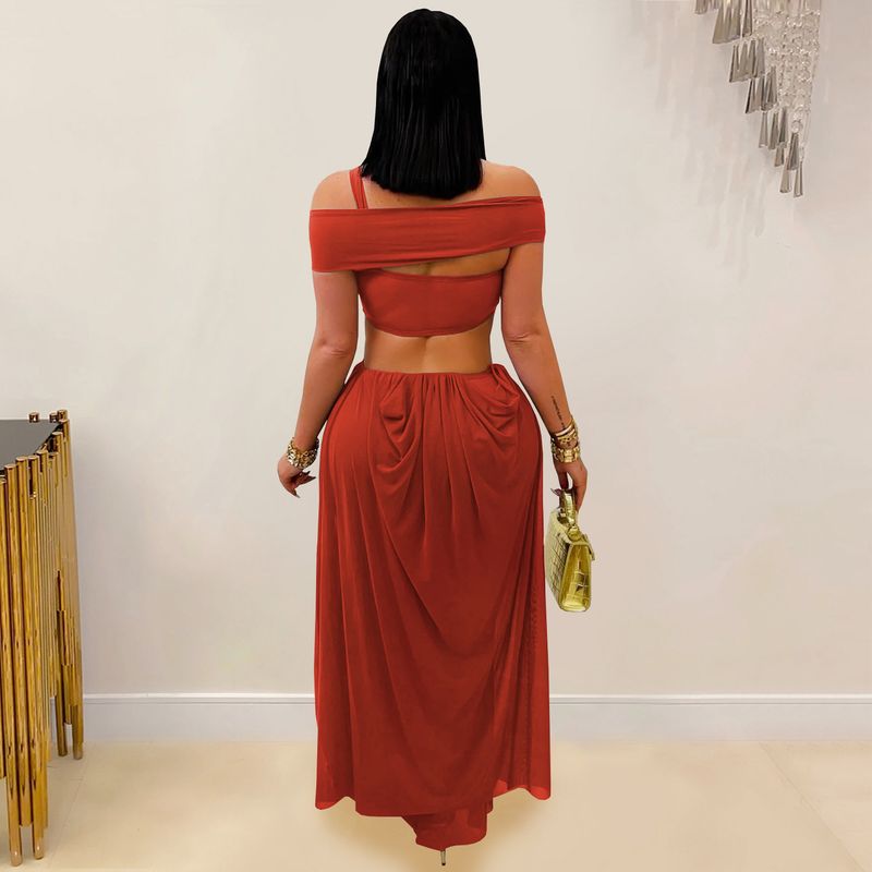 Abito a sirena aderente in rete trasparente – Abito sexy senza spalline con fasciatura e strass in vita (nero/blu/marrone/talpa, S-XXL)_voghion.com