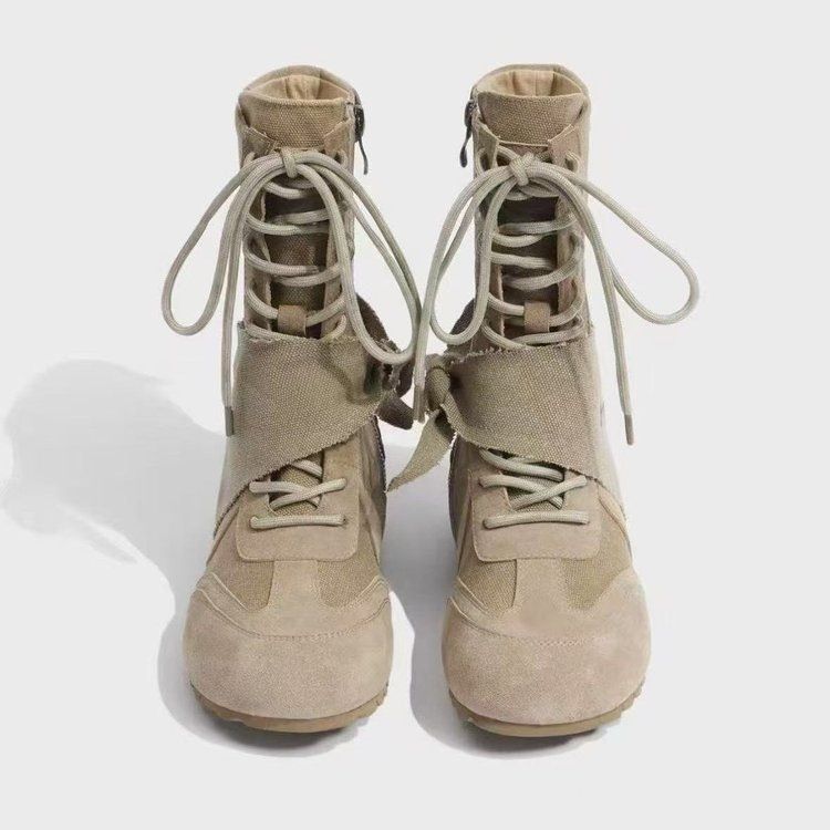 Damen Boxstiefel Outdoor Arbeitskleidung Martin für Damen 2025 Neuer Herbststil Höhensteigerndes deutsches Training Kurz Dickbesohlte High-Top_voghion.com