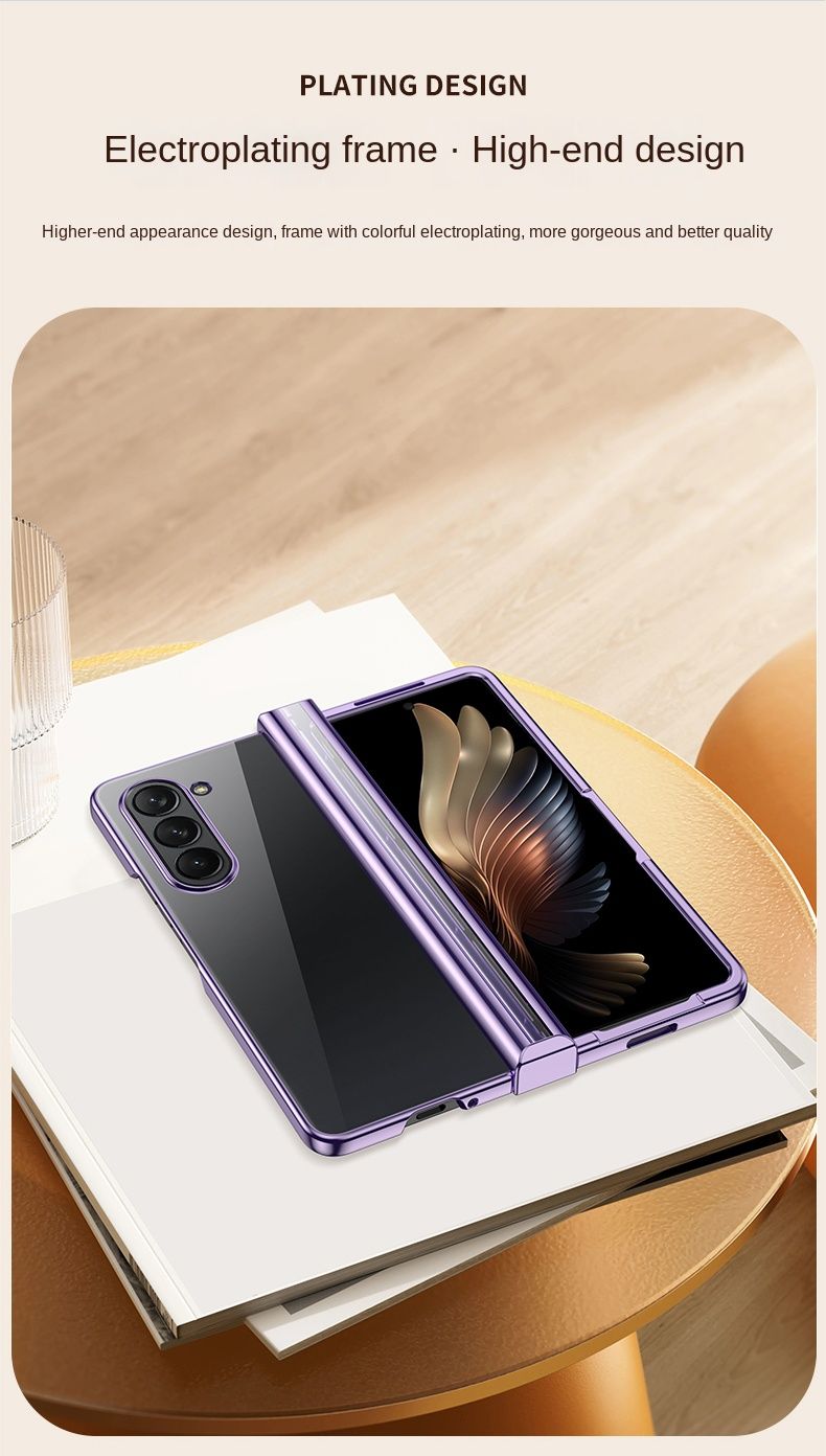 Custodia trasparente elettrolitica per telefono Samsung Galaxy Z Fold 6 5 4 3 Fold6 Fold5 Fold4 Fold3 Cerniera protettiva_voghion.com