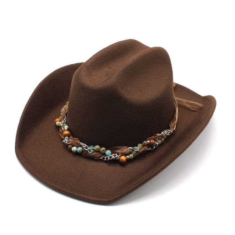 Cappello tibetano in feltro di jeans, alla moda, da uomo e da donna, con tesa arrotolata_voghion.com