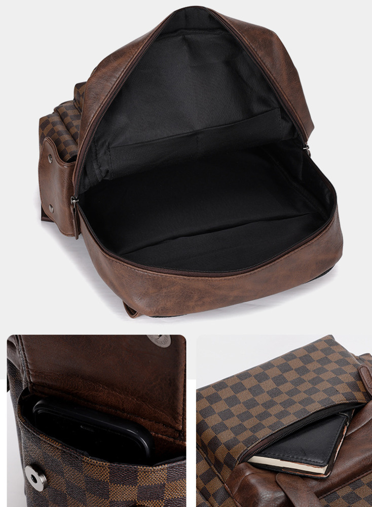 New Moud Männer Rucksak Trendy Plaid Business Travel Computer Handtasche Villsäiteger Casual Rucksak_voghion.com