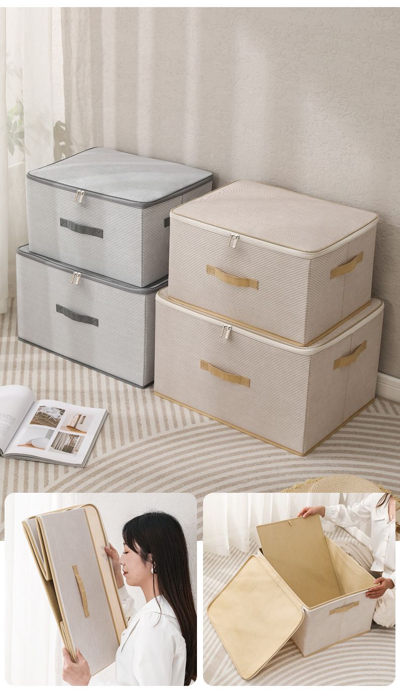 Wardrobe Storage Box Household Clothes Clothes Large Capacity Fabric Foldable Storage Basket Quilt Storage Bag_voghion.com