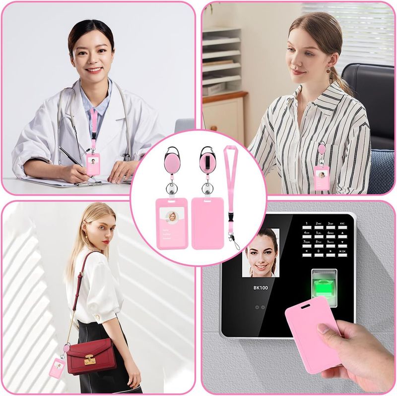 Porta badge con cordino, tracolla, fibbia retrattile, badge per dipendenti, badge identificativo, porta tessera autobus, marchio_voghion.com