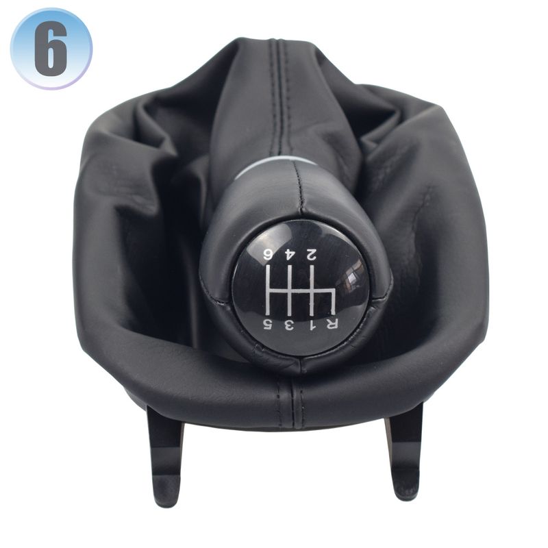 Car Gear Shift Knob Head 5/6 Speed gear shift lever stick with Gaitor Boot Cover SEAT LEON 1 for TOLEDO 2 1998-2005_voghion.com