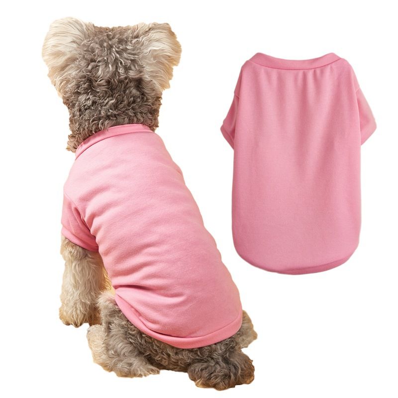Puppy Round Neck Solid Color Casual Sweatshirt Spring Summer Plain Teddy Poodle Cat Pet Dog Clothes T-Shirt_voghion.com