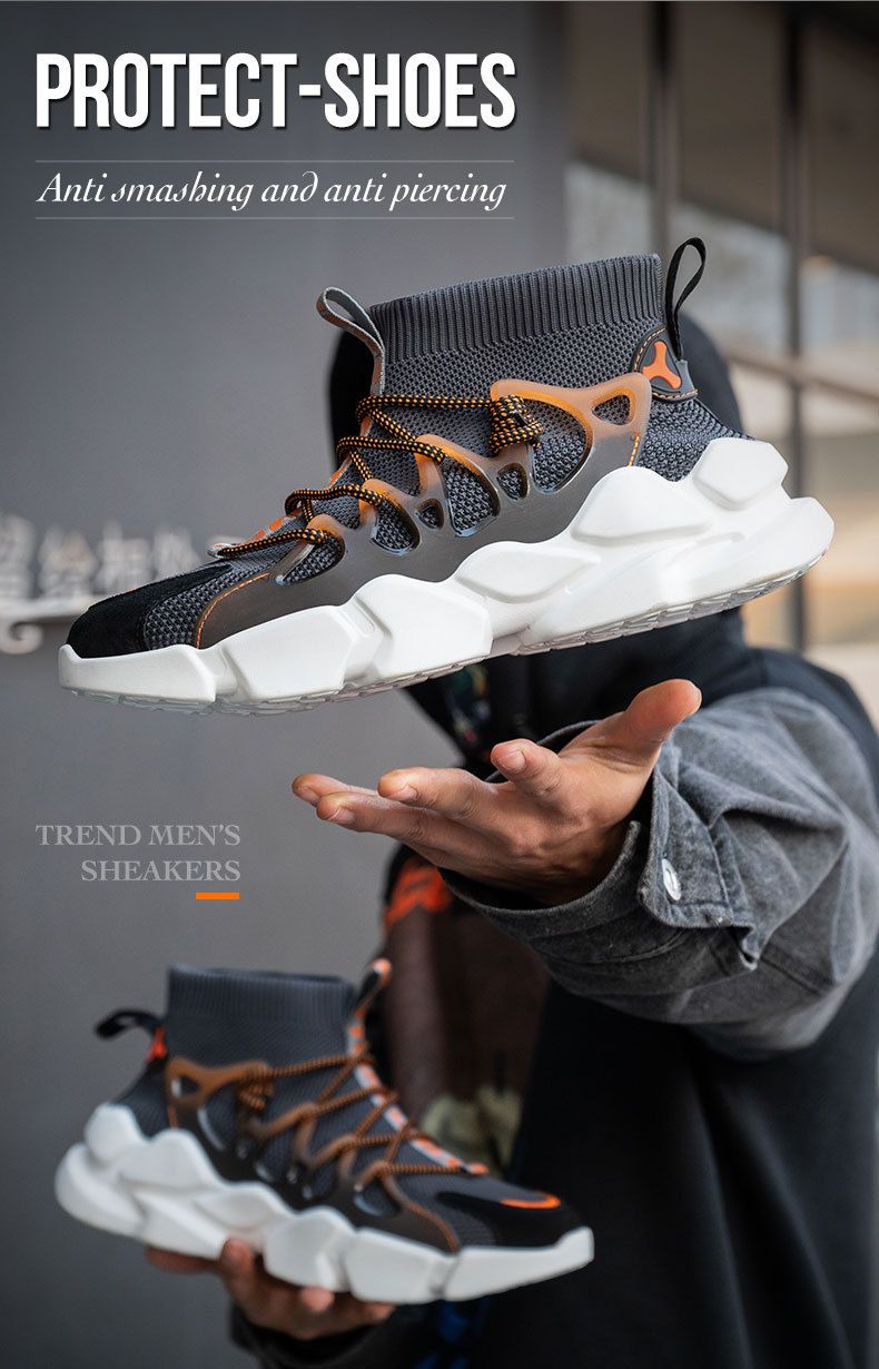 Scarpe antinfortunistiche da uomo, antiforatura, leggere e traspiranti, con punta in acciaio, isolate._voghion.com