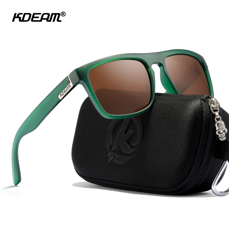 KDEAM 30 Colors Available Top Square Men's Sunglasses Polarized and UV400 Protection Translucent Glasses Frame Mirror_voghion.com