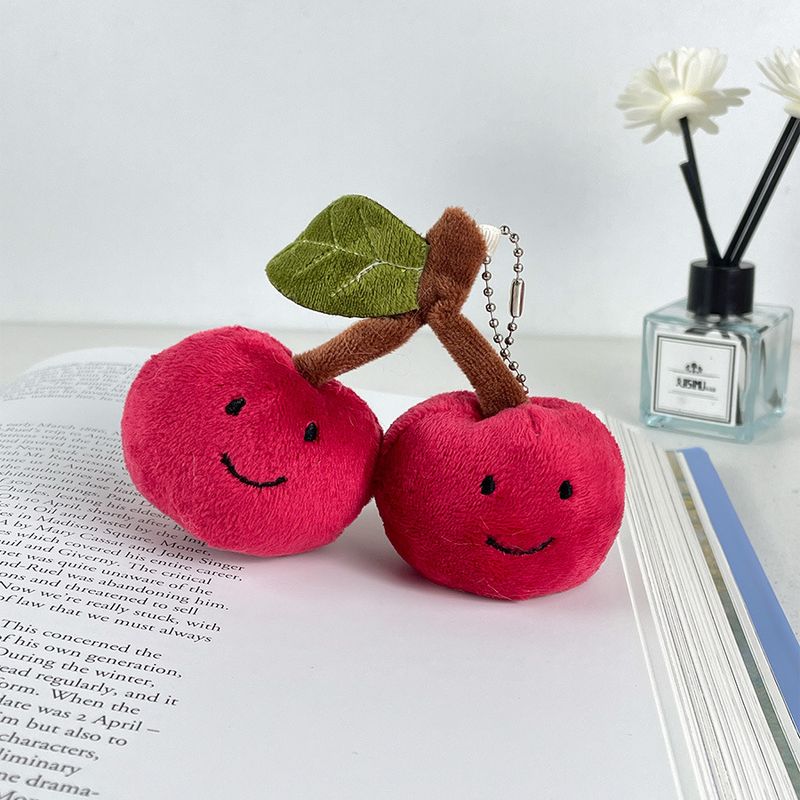 Cute Red Cherry Plush Doll Simulation Fruit Doll Keychain Pendant Bag Accessories Toy Doll Wholesale_voghion.com
