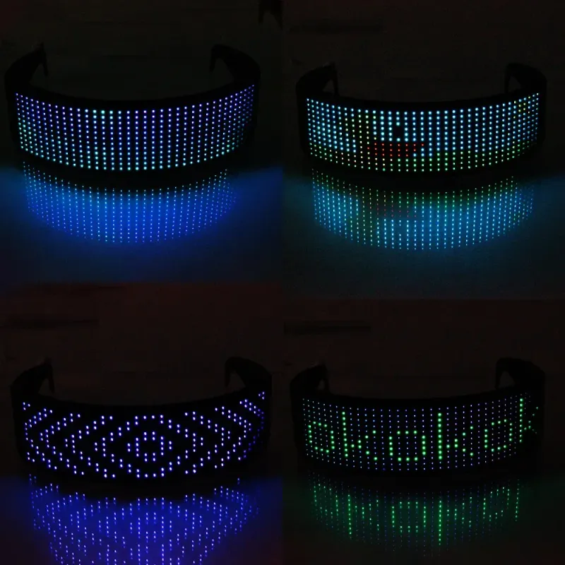 DIY Shining Electronic Futuristic Eyewear Glow The Dark Bluetooth LED Luminous Glasses Prop For Party Bar Festival Performance_voghion.com