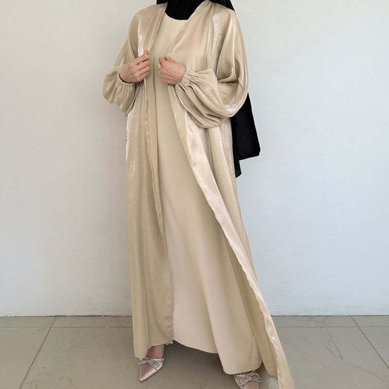 Muslimisches Kleid Offenes Abaya Frauen Bescheidene Kleider Jalabiya Strickjacke Robe Schärpen Ramadan Marokko Dubai Abayas Kaftan Eid Vestidos_voghion.com