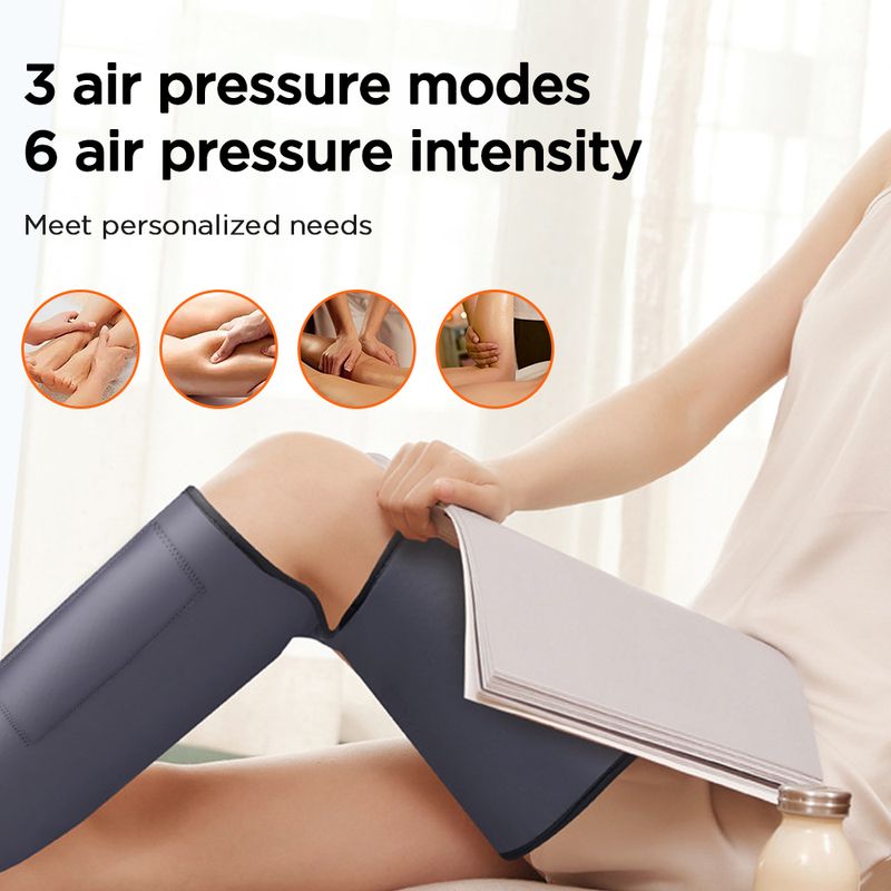 Massaggiatore elettrico per piedi e gambe, pressione dell'aria, massaggio Shiatsu, polpaccio, coscia, compressione, migliora la circolazione sanguigna, allevia i muscoli_voghion.com
