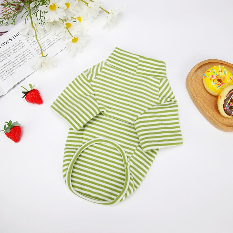 Herbst/Winter Neue Teddy Kleine Hund Haustier Kleidung 21 Wenig Bär Gestreiften Unten Hemd_voghion.com