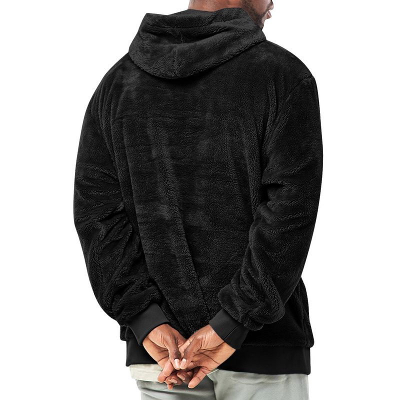 New Youth Hooded Double-Sided Fleece Winter Pullover Sweatshirt Men Top_voghion.com